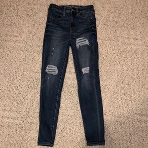 American Eagle skinny jeans with distressing